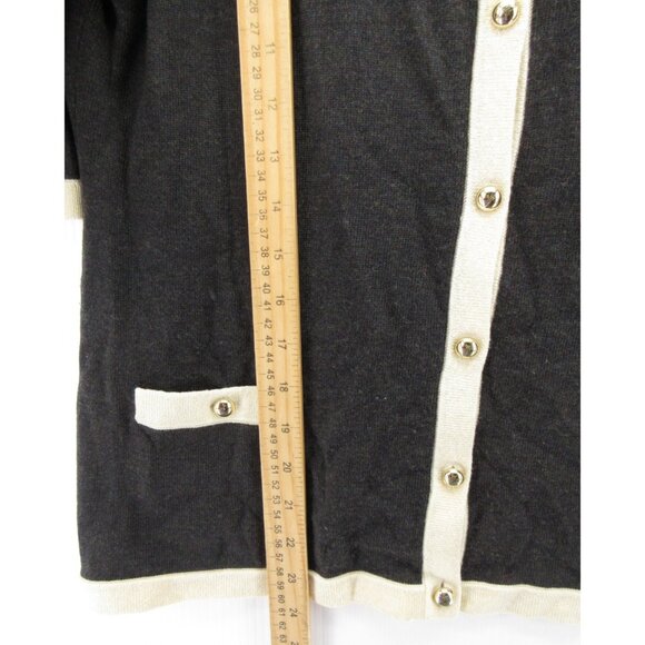 Coach Sweater Large Merino Wool Cardigan Button Up Pockets knit - Picture 4 of 10
